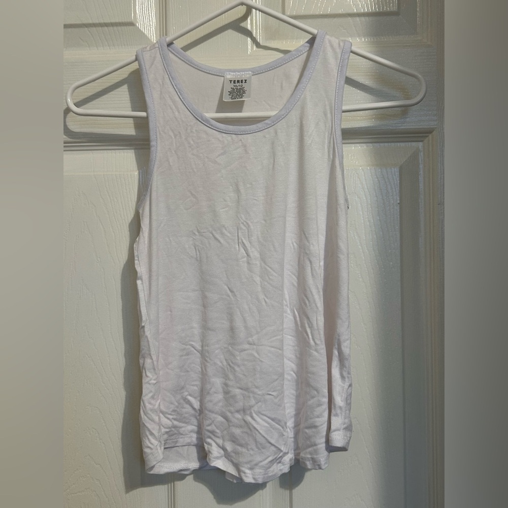 Zara Terez white racer back basic tank. Girls size 10/12
